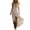 Beige, variant on ShomPort Womens Summer Dresses Flowy Ruffle Hem Deep V Neck Sleeveless Elegant Vacation Boho Sundresses