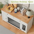 thumbnail image 4 of TIME RAY 63 inch Dog Crate Furniture for Large Dog with 2 Storage Drawer and Cabinet,Dog Cage Furniture with Upward Flapping Crate Door and Dog Bowl Drawer, 4 of 11