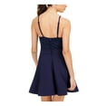 thumbnail image 2 of SPEECHLESS Womens Navy Lace Zippered Spaghetti Strap Short Party Fit + Flare Dress Juniors 0, 2 of 4