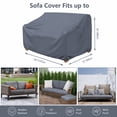 thumbnail image 2 of FLASHLUMI Heavy Duty Waterproof Outdoor Patio Sofa Cover, Windproof UV Resistant Furniture Protector with Buckles & Drawstring, Light Gray, 54"x37"x35", 2 of 6