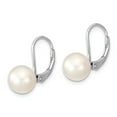 thumbnail image 2 of FB Jewels Sterling Silver RH 8-9mm Round FWC Pearl Leverback Earrings, 2 of 2