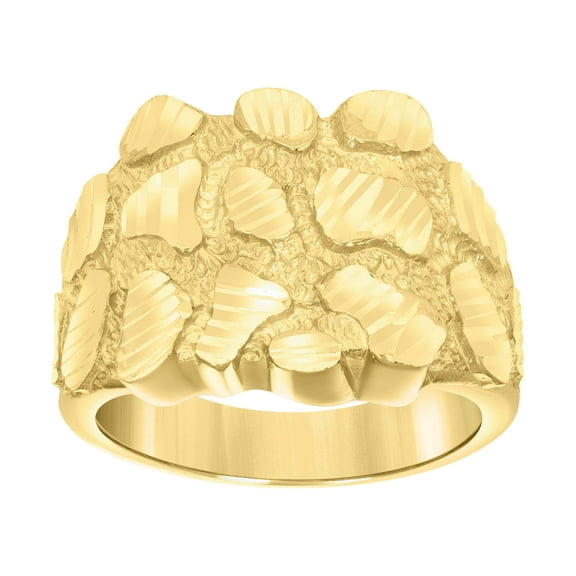 10kt 10k Yellow Gold Mens Nugget Fashion Ring