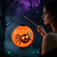 thumbnail image 3 of Cififendec Halloween Paper Lanterns, Light Up Hanging Themed Paper Lantern Props for Night Party Decor and Porch Hanging Ornament, 9.84"×7.87", 3 of 7