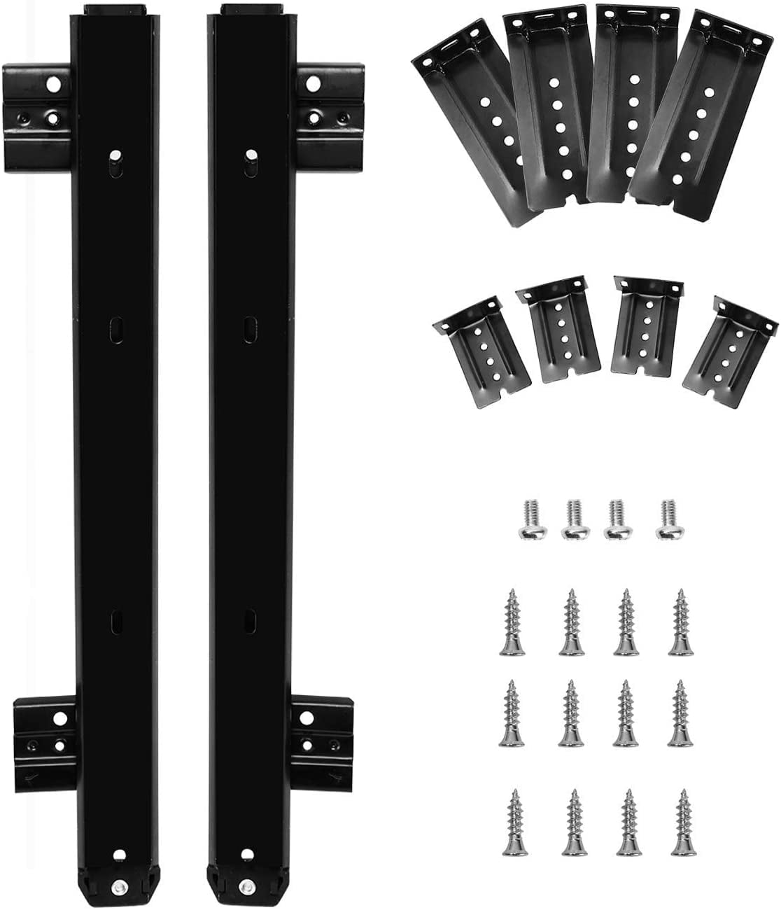 ZEONHAK 14 Inch 2 Pcs Black Ball Bearing Keyboard Slide Rail Keyboard Rail, Heavy Duty Metal with Accessories