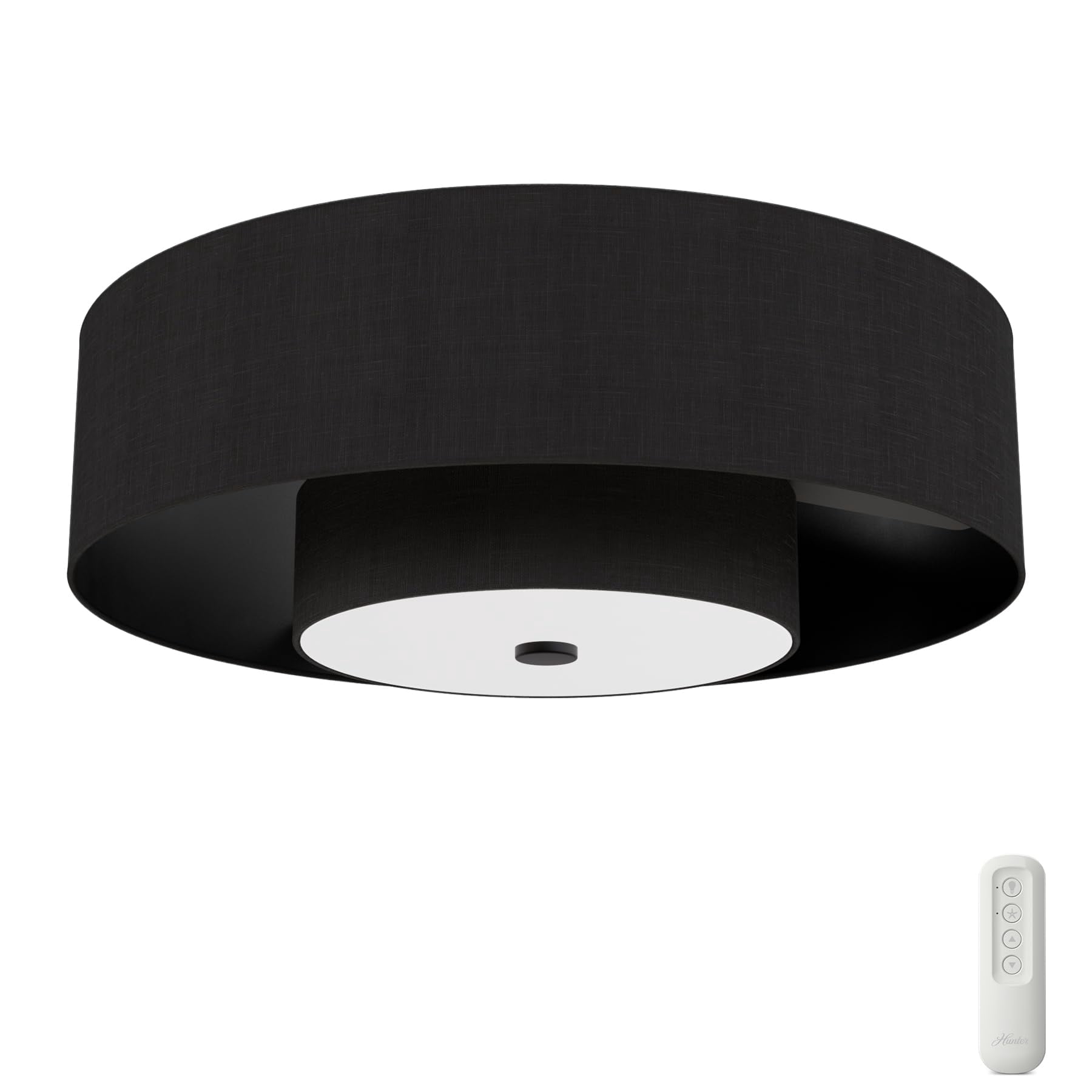 Restored Hunter Fan 30 inch Matte Black - Indoor Fandelier with Light, Remote, Modern-Style, Ceiling Fan for Living Room, Bedroom, Mudroom, Office, Kitchen (Refurbished)