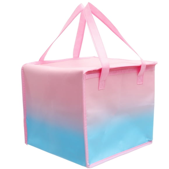 Bolsa térmica para compras, bolsa de entrega de comida fría, bolsa térmica decorativa con cremallera