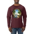 thumbnail image 1 of Wild Bobby, Enjoy Life Vintage Beach Surf Sailboat, Pop Culture, Men Long Sleeve Shirt, Maroon, Medium, 1 of 4