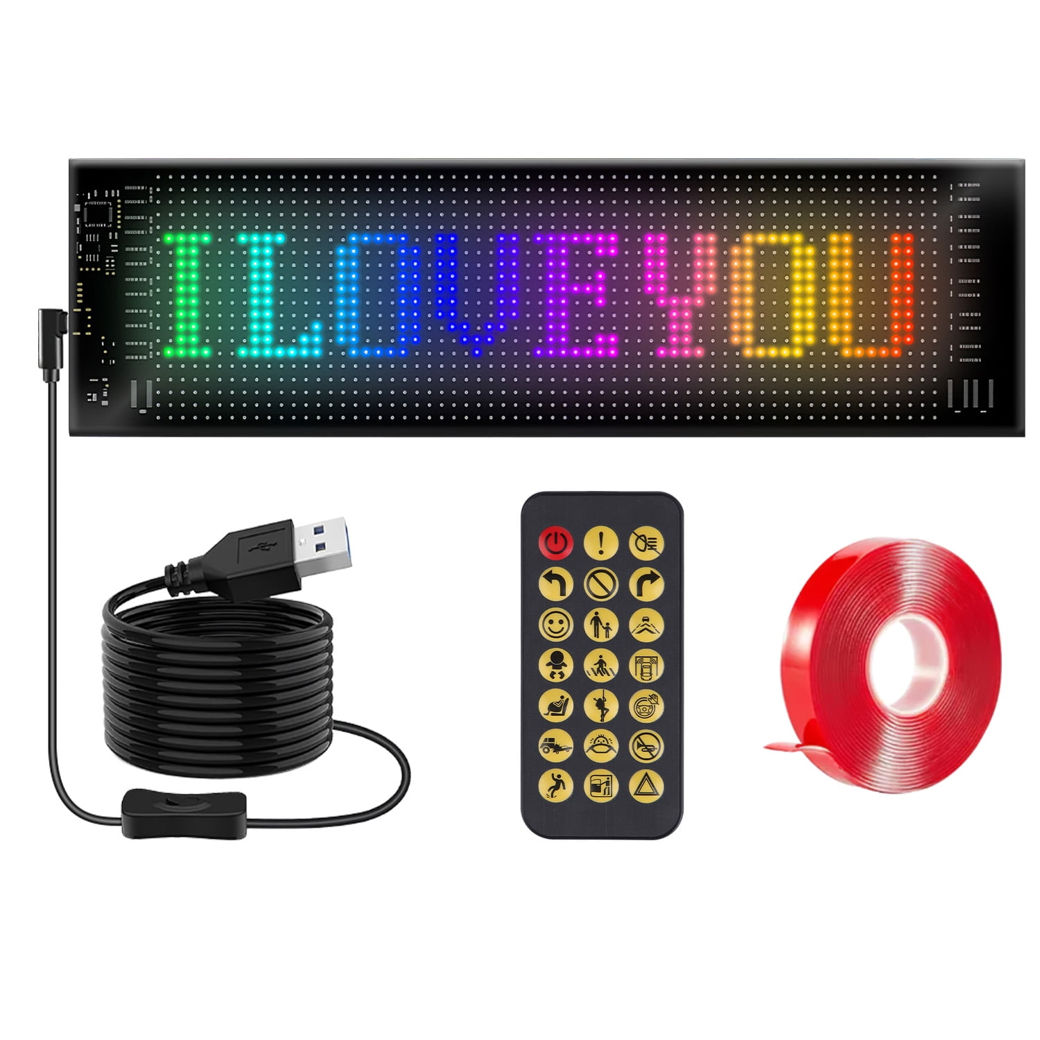 Moclever 2Pack 16x96 LED Matrix Panel for Car, Ultra-thin