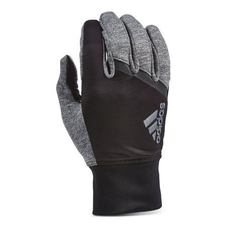 ADIDAS Mens Black/Grey Black Slip On Touchscreen Compatible Go 2.0 Gloves ML