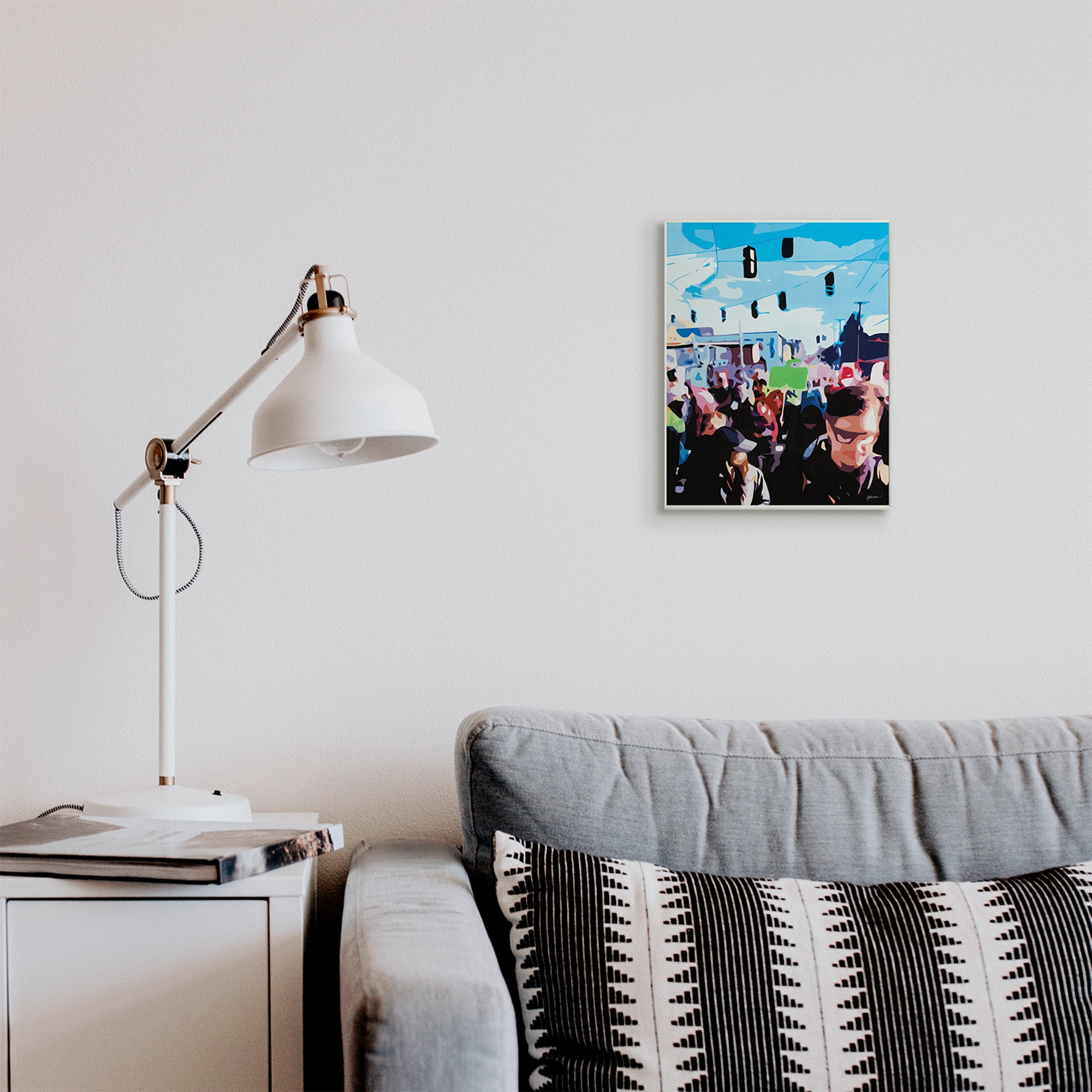 Stupell Industries People Parading in Street Soft Edge Abstraction Novelty Painting Unframed Art Print Wall Art, 10 x 15