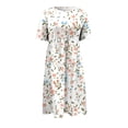 thumbnail image 5 of Ruyang Summer Casual Long Dresses Women's Short Sleeve A-Line Midi Dresses Casual Floral T-Shirt Dress Flowy Beach Sundress with Pockets, 5 of 5