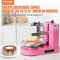 thumbnail image 2 of VEVOR Cake Decorating Machine, Cake Cream Spreading Coating Smearing Machine, Low Noise Cake Frosting Machine, Turntable with Adjustable Scraper, for 6" to 14" Cake, 25-320RPM Rotating Speed, Pink, 2 of 9