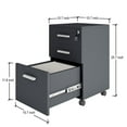 thumbnail image 6 of Modern Designs by Crafts and Comfort Lazio File Cabinet 3 Drawers with Lock - Great for Home and Office Use, Wheels and Fits Under Desks – Black Height 26 Inches, 6 of 6
