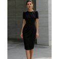 thumbnail image 3 of 2026 Elegant Off-Shoulder Mesh Sleeve Bodycon Dress for Women, Sweetheart Neck Midi Cocktail Party Dress, Formal & Wedding Guest Wear, 3 of 4