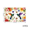thumbnail image 4 of Joocar Hummingbird And Flower Pattern Linen Table Mats Set Of 4 For Home Kitchen Table Decor 12x18 inch, 4 of 5