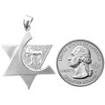 thumbnail image 3 of Rhodium Plated 925 Sterling Silver Star of David with Chai Pendant, 3 of 5