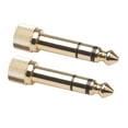 thumbnail image 2 of Adaptador Adaptador 2x Jack 6.35mm Macho a 3.5mm Hembra Conector Mic Audio Tornillo Adaptador, 2 of 7