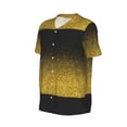 thumbnail image 2 of Haiem Hip Hop Hipster Baseball Jersey Button Down Shirts Sports Uniforms Men Women Jersey(Gold Glitter Gradient,4X-Large), 2 of 9
