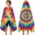 thumbnail image 3 of Colorful Tie Dye Dot Mandala Pattern Hooded Bath Towel，60"x35" for Ages 3 To 12 Kids, Quick Dry Lightweight Soft Microfiber Hood Beach Towel Cover Up for Kids, 3 of 7