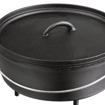 SDO10 10" Double Black Seasoned Cast Iron Dutch Oven with Lid