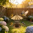 thumbnail image 5 of Tuvgenk Hanging Hummingbird Feeder Outdoor Wild Bird Feeders Decorative Iron Large Gold 7x16 inch, 5 of 6
