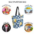 thumbnail image 7 of FORMRS Womens Canvas Tote Bag with Zipper Inner Pocket Shoulder Handbag, Retro Plaid Lemon, 7 of 7