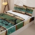 thumbnail image 3 of Erosebridal Camper Camping Zipper Queen Comforter Set with Fitted Sheet and 2 Pillowcases, RV Accessories Travel Trailor Zipper Bedding Set, Brown Teal, 3 of 7