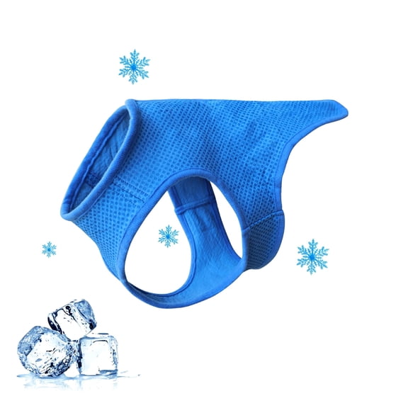Dog Cooling Vest,Dog Cooling Jacket Easy On/Off Cooling Coat for Walks, Travel & Outdoors for Outdoor Hunting Training and Camping (Blue, L)