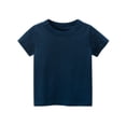 thumbnail image 1 of Camiseta lisa para niños, camiseta para niños, camisetas sólidas para niñas, ropa de verano para niños con cuello de manga cortazhangyuxiangNavy Blue+100 zhangyuxiang unisex, 1 of 2