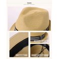 thumbnail image 3 of Comhats Mens Sun Hats Fedora Trilby Straw Summer Hats Panama Beach Sunhats Packable Short Brim Golf Hats Camel Large, 3 of 7