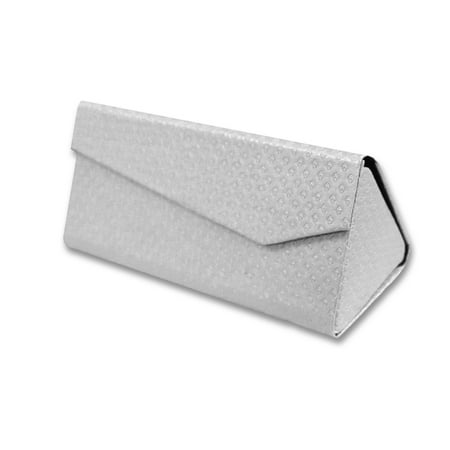 Folding Triangle Magnetic Hard Case Box for Sunglasses / Reading Glasses (White)