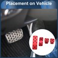 thumbnail image 3 of Unique Bargains 4 Pcs Manual Transmission Foot Pedal Pads Foot Accelerator Pedal Covers for Subaru Forester 2006-2018 Stainless Steel Red, 3 of 6