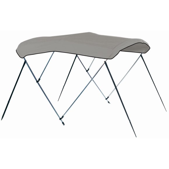 Carver Boat Bimini Top A4681UB-10 3 Bow Round Tube; Water Repellant/UV Protection/Mildew Resistant; Cadet Gray; Sunbrella /Outdura Acrylic; With Storage Boot/Tube