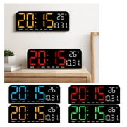 Soug 1x Digital Wall Clock Led Alarm Temperature Humidity Night Large Display New