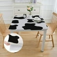 thumbnail image 2 of HAOXIT  Cow Skin Tablecloth Square Black White Spots Plaque Print Cow Waterproof Wipeable Table Cloth Cover Table Pad Cover for Dining Room Fitted Table 40*40, 2 of 8