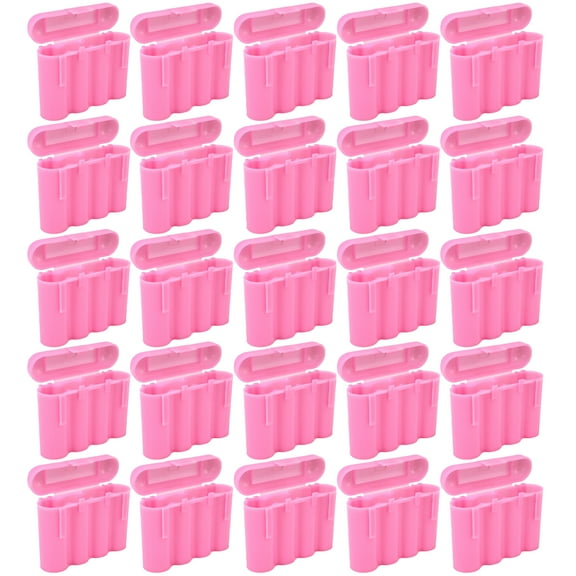 Twenty Five (25) EBC Battery AA AAA Pink Plastic Battery Storage Case Holder Box USA Ship