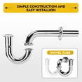 thumbnail image 5 of Stainless Steel P-Trap - 1 1/4 Inch Bathroom Basin Sink Waste Trap with Reducing Washer, Matte Black, 5 of 7