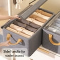 thumbnail image 5 of 2 pack canvas storage box set with transparent lid for clothes or bedding storage, Grey, 5 of 8