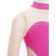 thumbnail image 5 of iixpin Kids Girls Shiny Ballet Dance Tutu Dress Mesh Splice Gymnastics Skirted Leotard Competition Outfits Hot Pink 8, 5 of 7