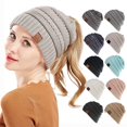 thumbnail image 2 of Gorros de invierno para mujer Knit Skull Beanie Outdoor Runner Messy Bun Ponytail Cap WD.WDQZL Hogar, 2 of 2