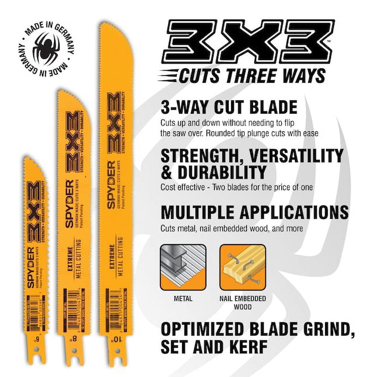 Spyder Genuine 3X3 Reciprocating Saw Blade 5PC Kit - 200228