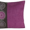 thumbnail image 3 of Leatherette and Fabric Accent Pillow, Purple and Brown - Saltoro Sherpi, 3 of 5