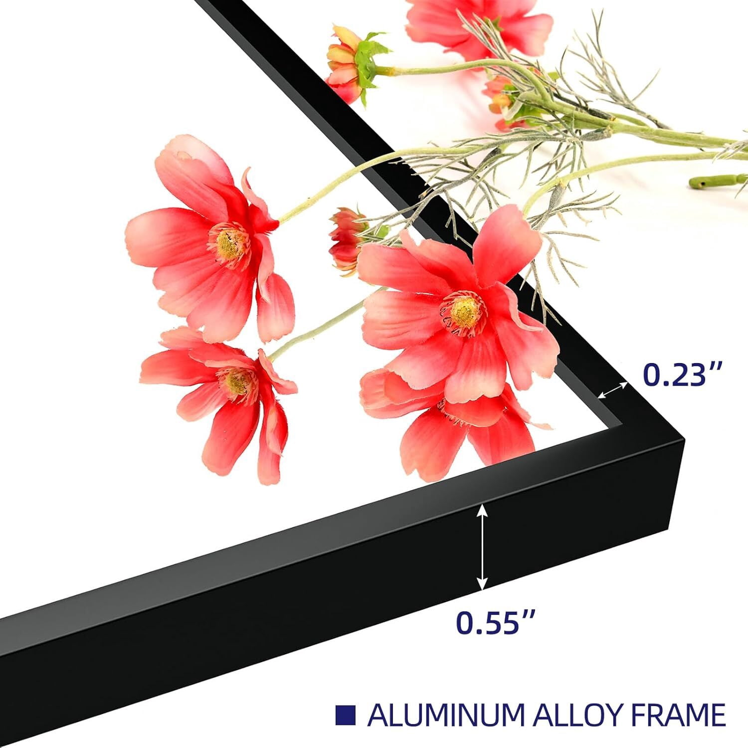 Lumora 65.1"x24" Rectangular Floor Mirror Full-Length Mirror with Aluminum Frame, Black