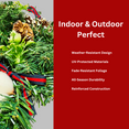 thumbnail image 3 of Thread and Berry Artificial Farmhouse Christmas Wreath, 18 inch, with Cotton Bolls, Pine Cones, and Navy-Red Ribbons, 3 of 6