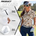 thumbnail image 5 of Garronmavis Golf Shirt for Women Collar Zip Athletic Tennis Shirts Casual Short Sleeve Athletic Shirts Workout Tops Womens Valentines Golf Shirt, Valentines Heart Print, Size XL, 5 of 7