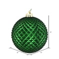 thumbnail image 2 of Vickerman 6" Emerald Durian Glitter Ball Ornament, 4 per Bag, 2 of 3