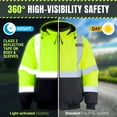 thumbnail image 3 of North 15 Men's High Visibility Safety Bomber Hooded Jacket, Fleece Lined-2008-3XL, 3 of 8