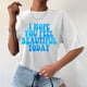 thumbnail image 5 of Mujeres Casual Over Size Carta Impresión Cuello Redondo Manga Corta Suelta Top Pullover Blusa Camisetas Fridja bn5334, 5 of 9