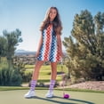 thumbnail image 4 of Garronmavis Patriotic Star Matching Golf Shirts for Couple Matching Couple Golf Shirts Woman Tennis Clothing Set with Pocket Built in Shorts Breathable Fabric Suitable for Golf Enthusiasts, 4 of 6