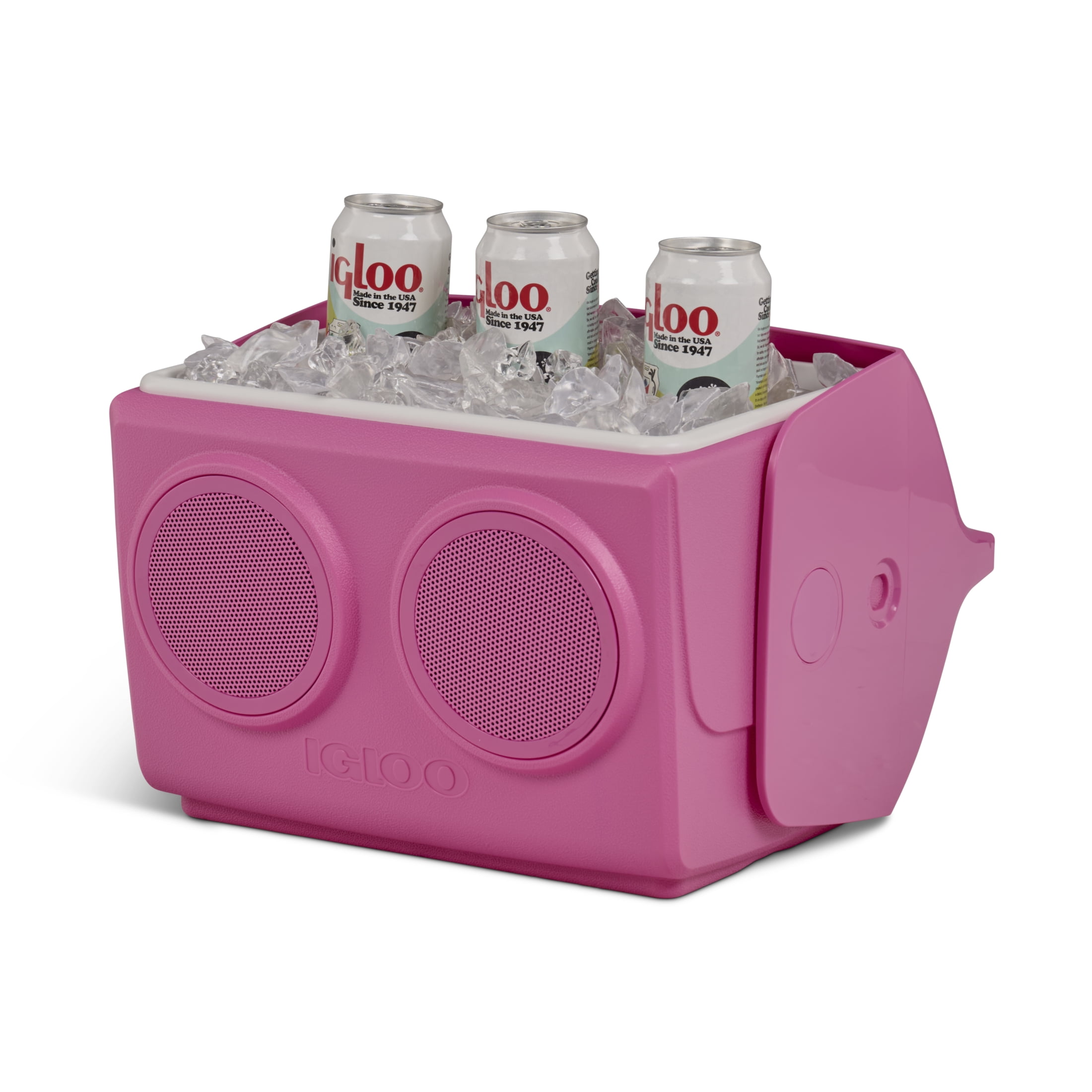 Igloo Playmate KoolTunes 14 QT Hardsided Cooler with Built-In Bluetooth Speakers, Pink Fizz
